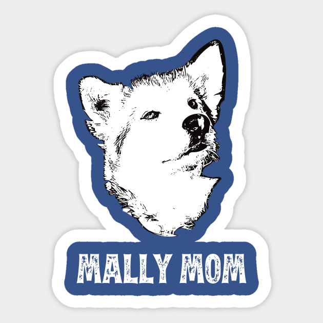 Mally Mom Alaskan Malamute Graphic Sticker by DoggyStyles